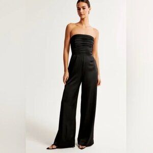 Abercrombie & Fitch Black Satin Jumpsuit